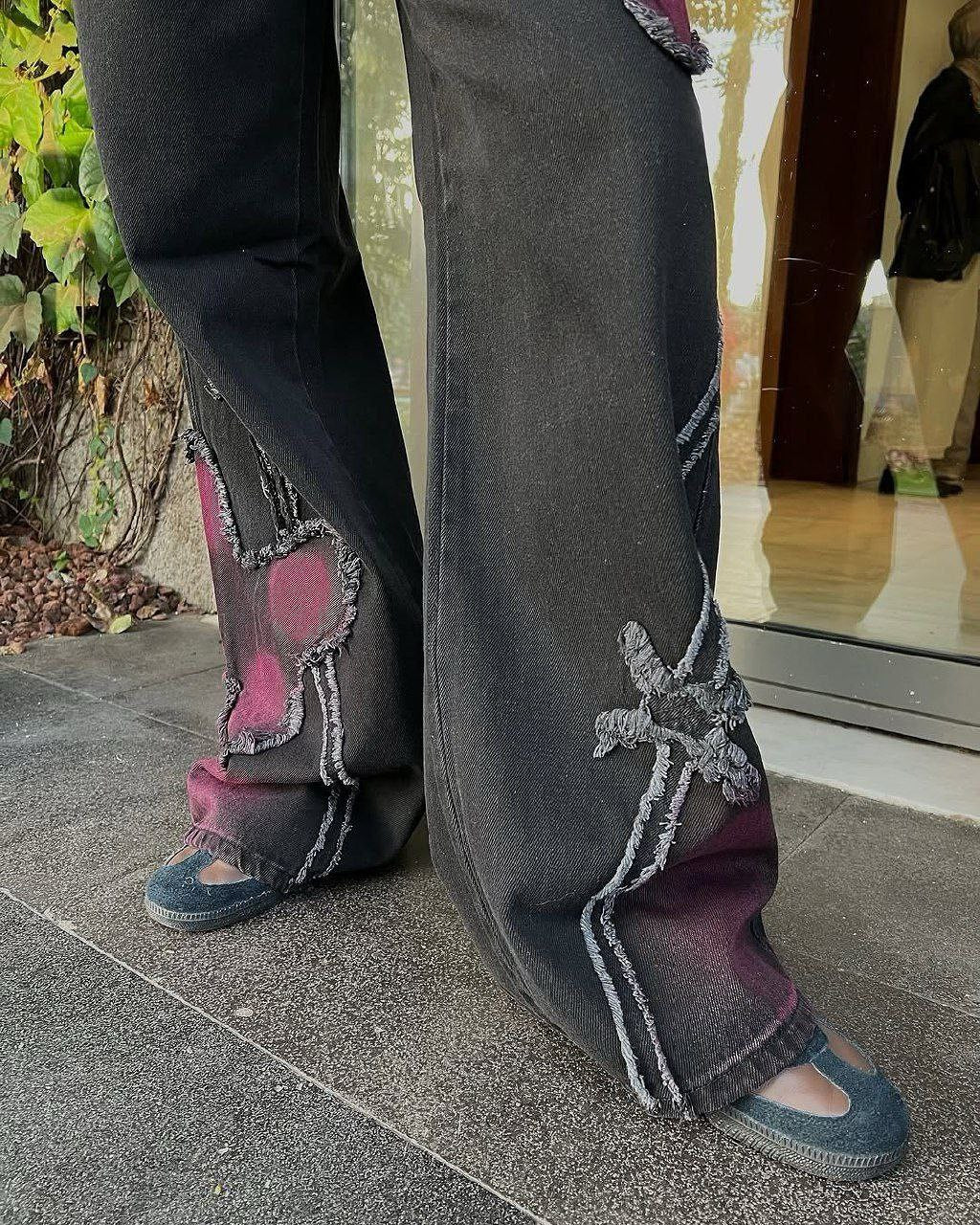 Grunge Butterfly Baggy Jeans