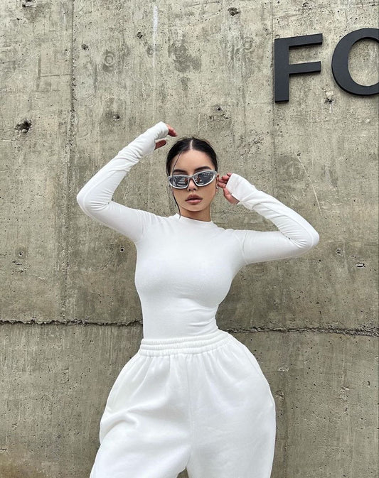 Basic White Long Sleeve Bodysuit