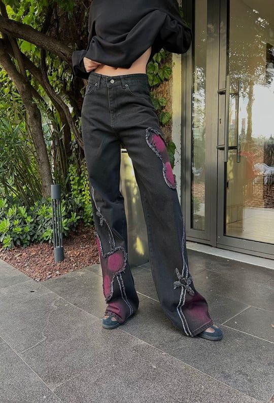 Grunge Butterfly Baggy Jeans