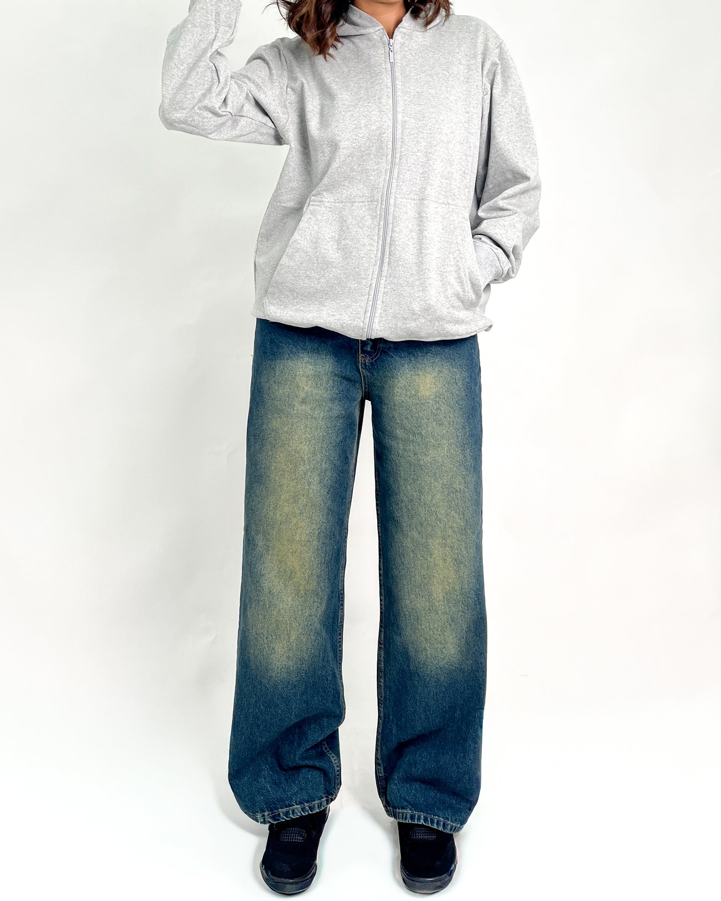 Yellow Tinted Baggy Straight Jeans