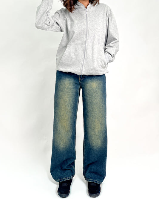 Yellow Tinted Baggy Straight Jeans