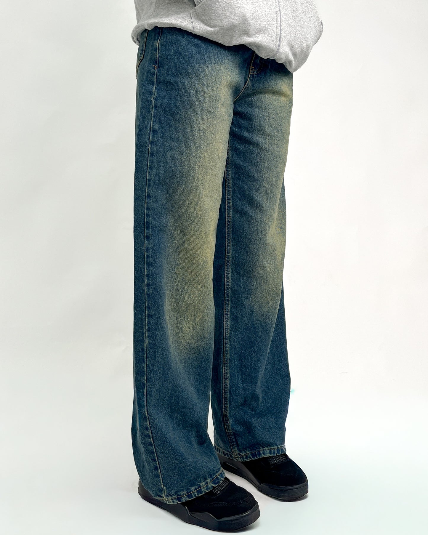 Yellow Tinted Baggy Straight Jeans