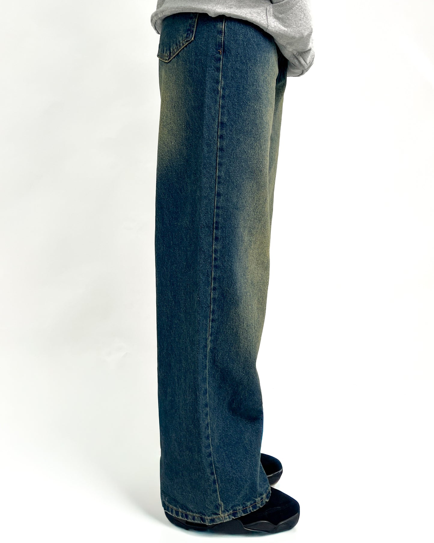 Yellow Tinted Baggy Straight Jeans