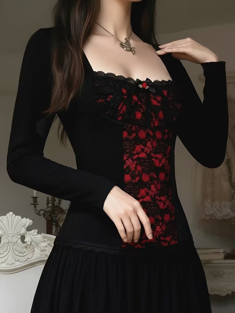 womens gothic vintage lace shirt