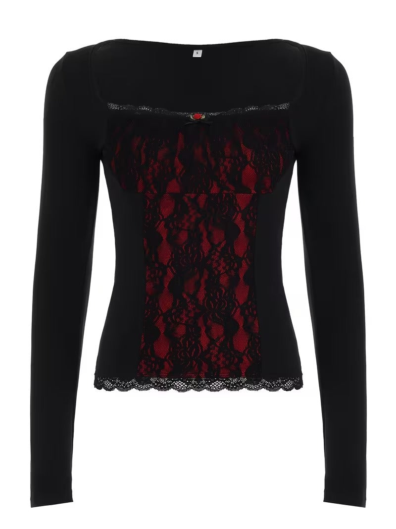 womens gothic vintage lace shirt