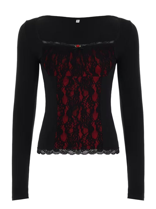 womens gothic vintage lace shirt