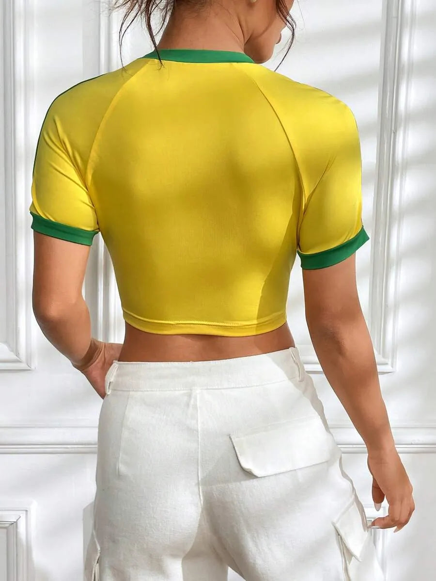 Brazilian-Style Embroidery Crop Top